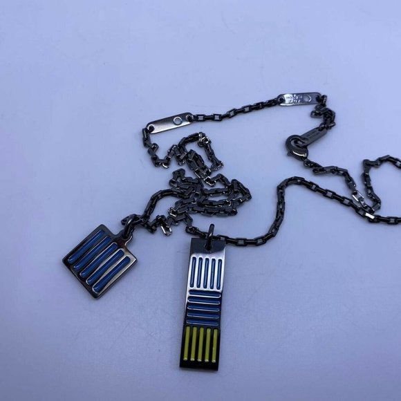 New Louis Vuitton Palladium Damier Color Necklace - Picture 2 of 9